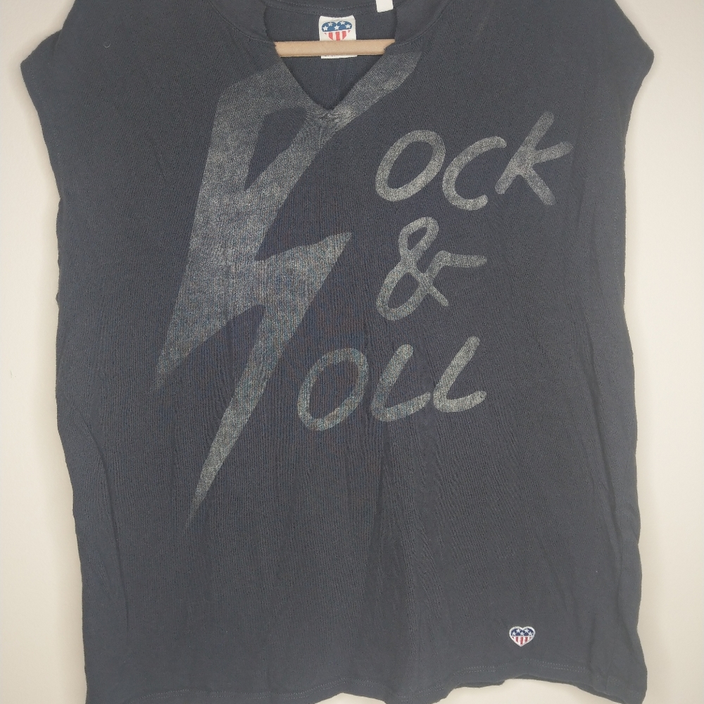 Junk food band tee rock and roll tank grey XL